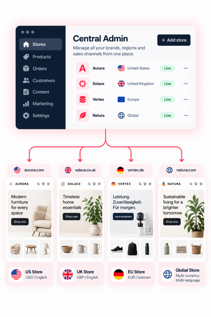 A flow chart of Central Admin panel