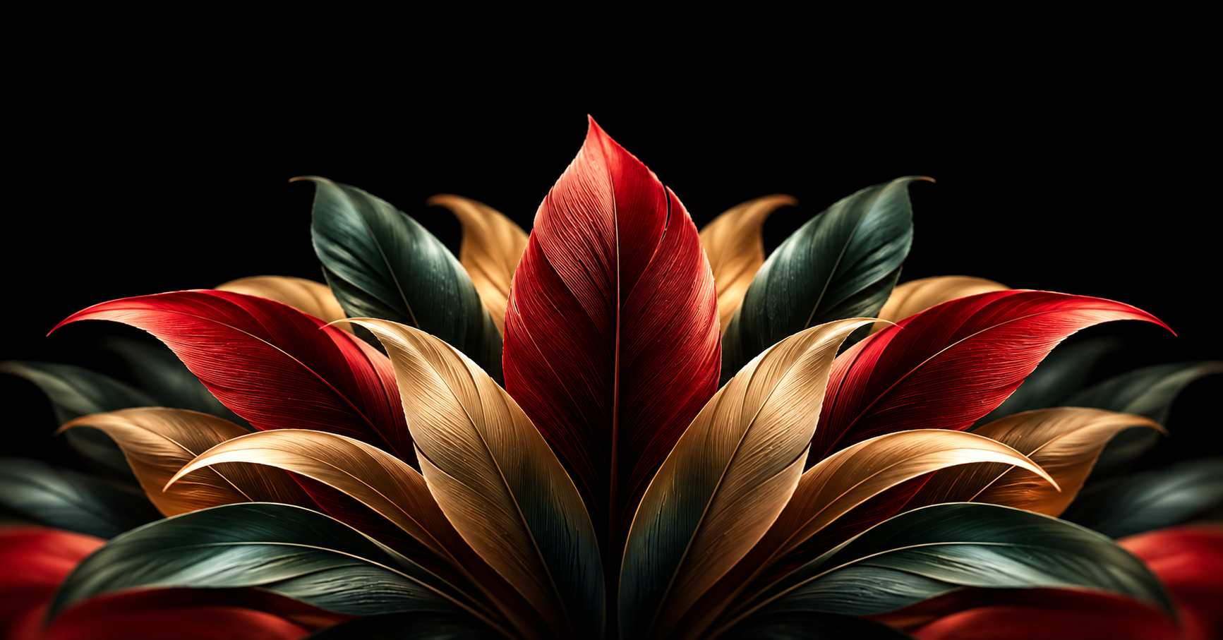 Burgundy Feather Crown on Black